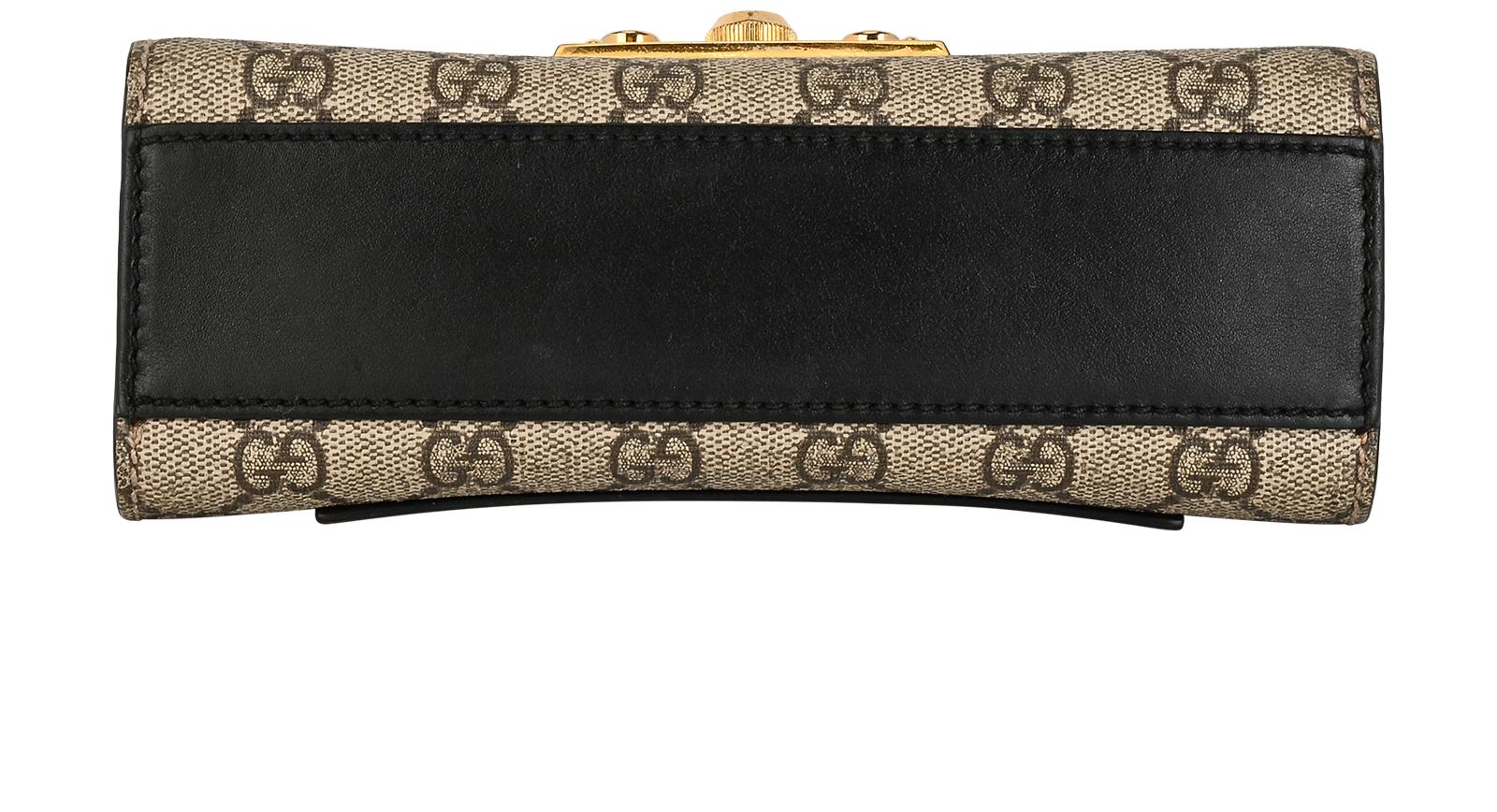 Padlock Shoulder Bag, &pound;550, Handbags, Beige/Black, Canvas/Leather, Top view